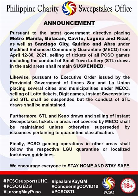 PCSO Announcement .
